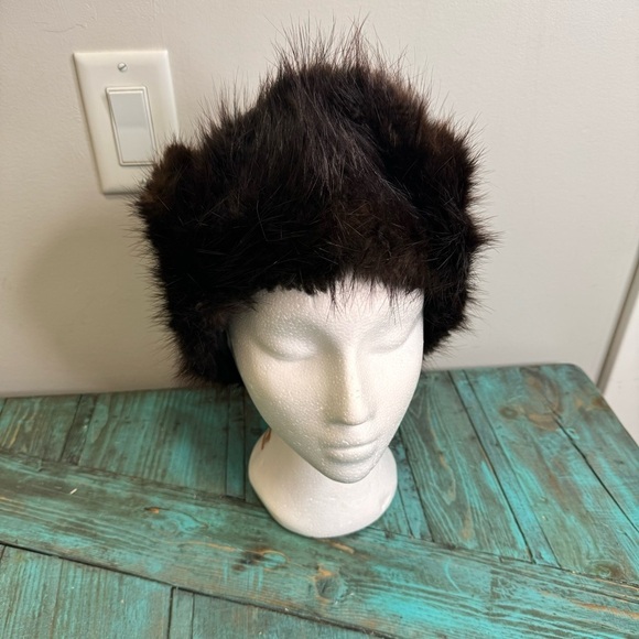 Vintage Beaver Fur Trapper Hat Aviator Brown Tie Ear Flaps Size XL - Picture 5 of 10